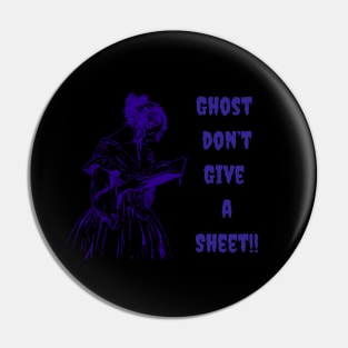 Historic Ghost Halloween Books Tshirt Pin