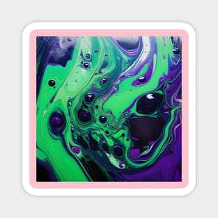 Emerald Vortex: The Dance of Color in Abstract Art Magnet