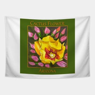 Yellow cactus flower from the state of Arizona Tapestry