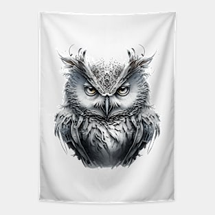 Owl Portrait Animal Painting Wildlife Outdoors Adventure Tapestry