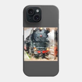 Abstract Watercolor of Steam Locomotive Phone Case