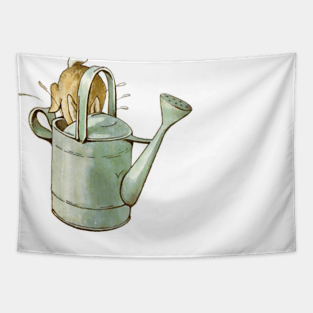 Peter Hides in a Watering Can - Beatrix Potter Tapestry