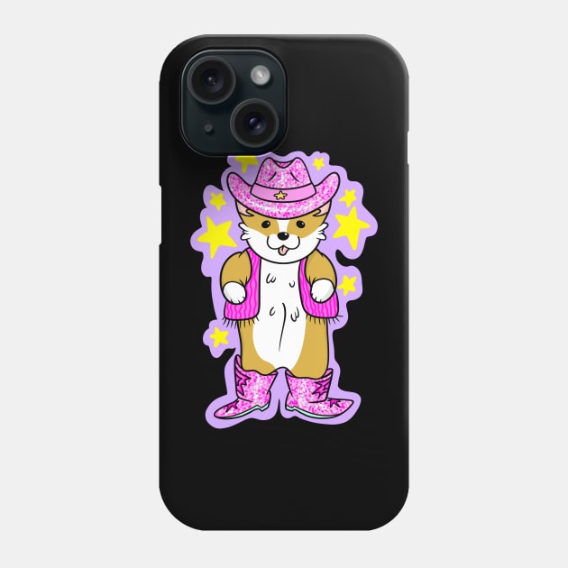 Cute Pink Cowboy Corgi Phone Case by IhateDumplings
