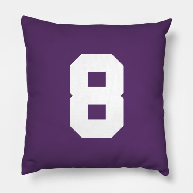 Number 8 Sports Funny Gift Pillow by Shariss