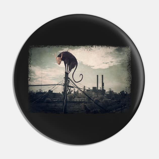 Surreal cat Pin by laura-nagel