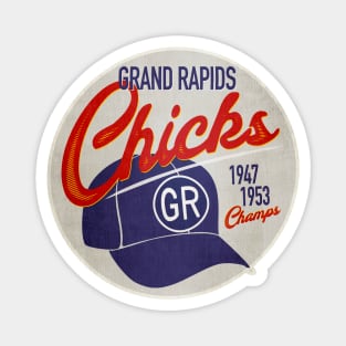 Grand Rapids Chicks • AAGPBL Hat • Grand Rapids, Michigan Magnet