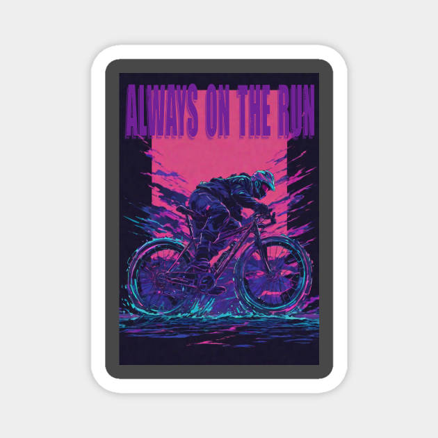 Always on the Run - Bicycle Cult Magnet by FurryBallBunny