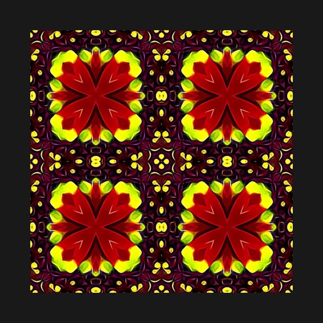 Red Yellow Chrysanthemum Pattern Number 21 by BubbleMench