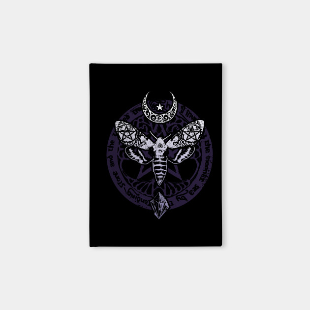 Wiccan Pagan Witch T-Shirt Crystal Moon Death Moth Tee