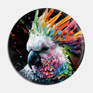 Cockatoo in rainbows Pin