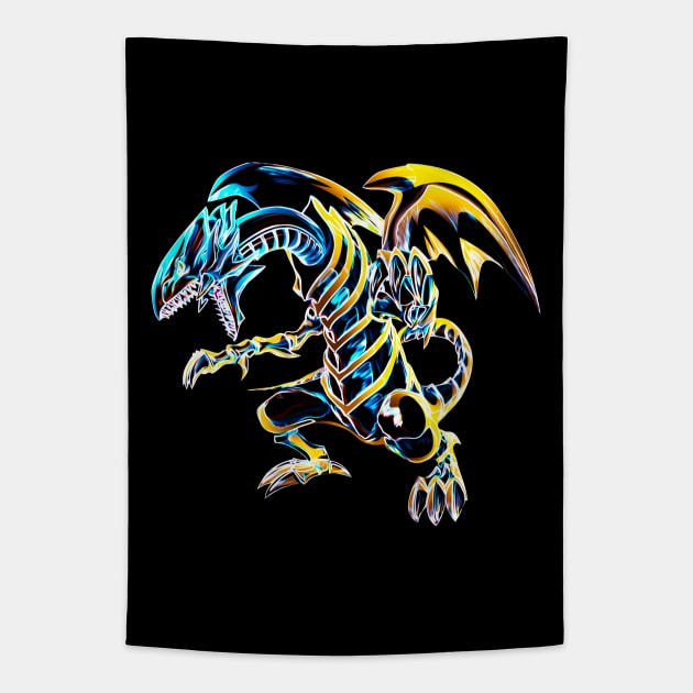 Blue eyes white dragon Tapestry by Sandee15