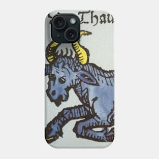 Vintage Signs of the Zodiac, Taurus the Bull Phone Case