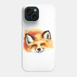 Portrait of a sleeping cute fox Phone Case