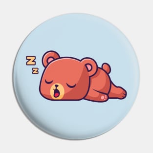 Cute Bear Sleeping Cartoon Pin