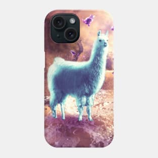 Outer Space Galaxy Cat With Llama Phone Case