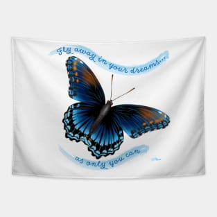 Black Monarch Butterfly Tapestry