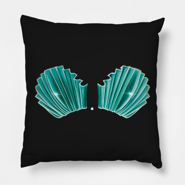 Green Mermaid Bra With Pearl Pillow by xsaxsandra