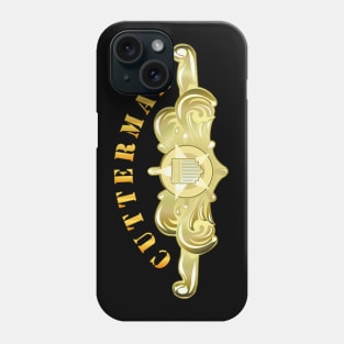 USCG - Cutterman Badge - Officer - Gold w Top Txt Phone Case