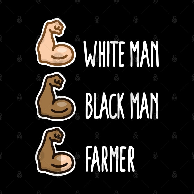 White man black man farmer gift funny farm life (light design) by LaundryFactory