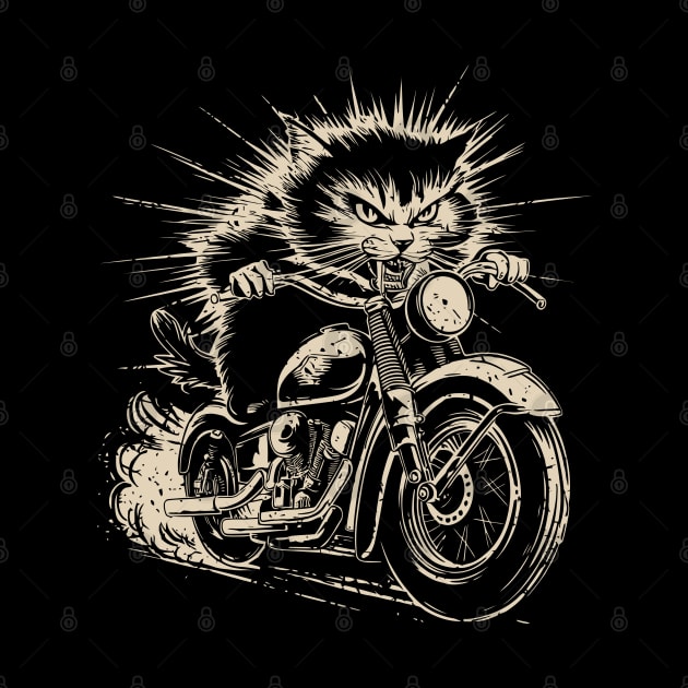 Motorcycle Cat by Ikibrai