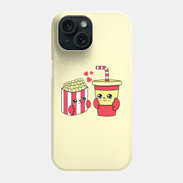 All i need is popcorn and soda, Kawaii popcorn and soda cartoon. Phone Case by JS ARTE