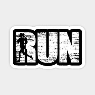 Distressed Look Running Gift For Runners Magnet