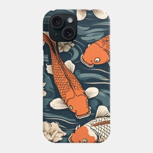 cool vintage golden koi fish Phone Case