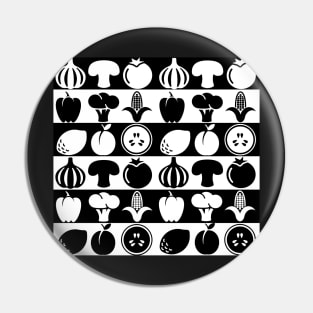 Vegetables in blackandwhite graphic pattern Pin