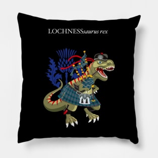 Clanosaurus Rex LOCHNESSsaurus rex Plaid Lochness Loch Ness Monster Scotland Ireland Family Tartan Pillow