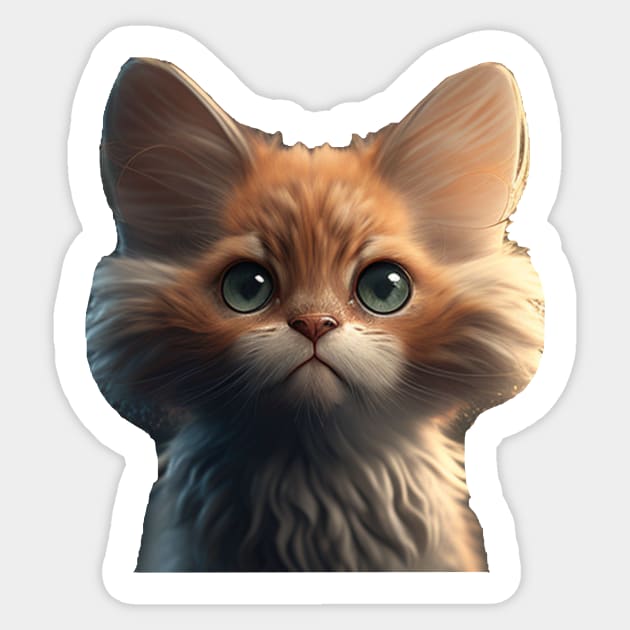 a Chibi Cat cute - Chibi Cat - Sticker