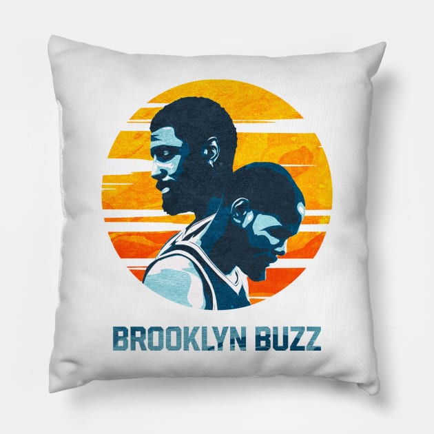 Nets Superstar Duo Brooklyn Buzz Pillow by Brooklyn Buzz 