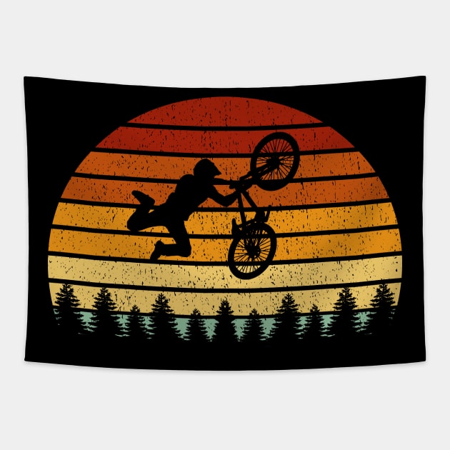 Vintage Sunset BMX Gift For BMX Riders Tapestry by OceanRadar