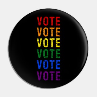 Vote LGBTQ+ Distress Style, Vote for American President 2020 Pin