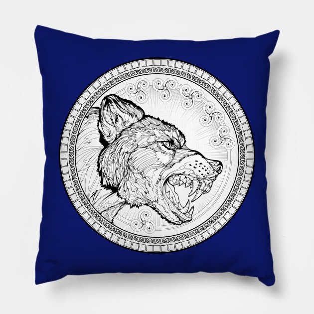 Celtic bear. Pillow by Artist Natalja Cernecka