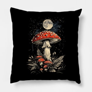 Mushrooms In The Moonlight Pillow