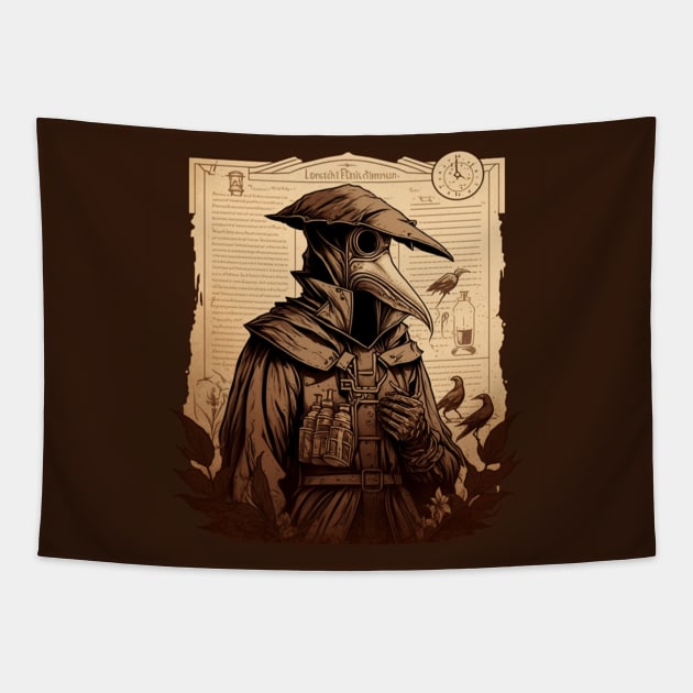 Plague Doctor Memories Tapestry by History Cats