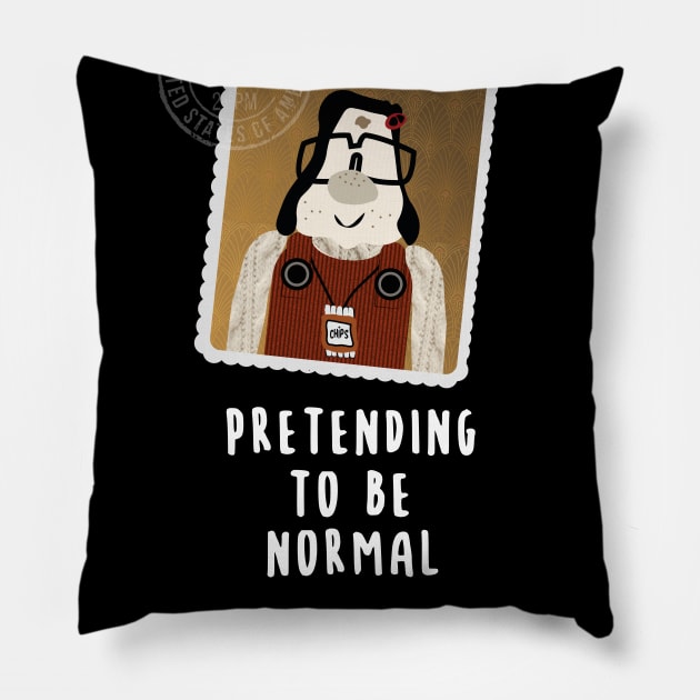 Pretending to be normal - mary and max Pillow by Naive Rider