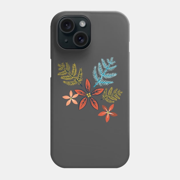 Cute Pine & Poinsettia Phone Case by SWON Design