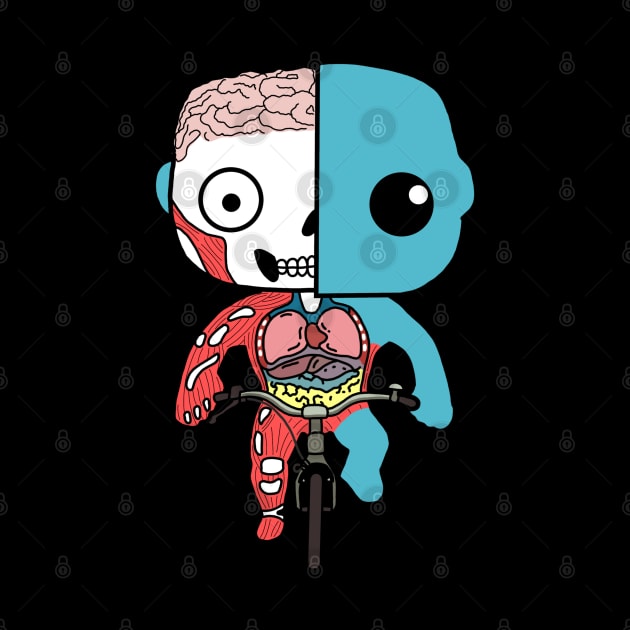 Kawaii Human Anatomy Riding A Bicycle by Donald Agunikyle Merch