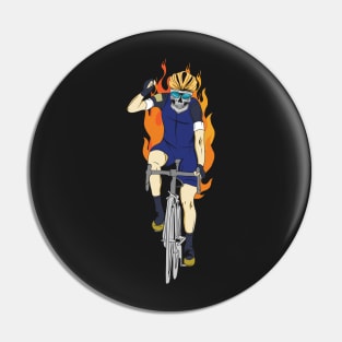 CYCLING: Cyclist Skeleton On Fire Pin