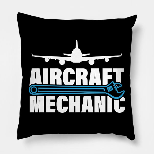 Airplane Aircraft Mechanic Aviation Pillow by printalpha-art