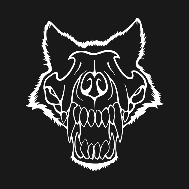 Wolf Skull White - Wolf - T-Shirt | TeePublic
