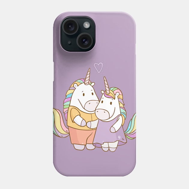 Unicorns in Love Phone Case by Olya Yatsenko