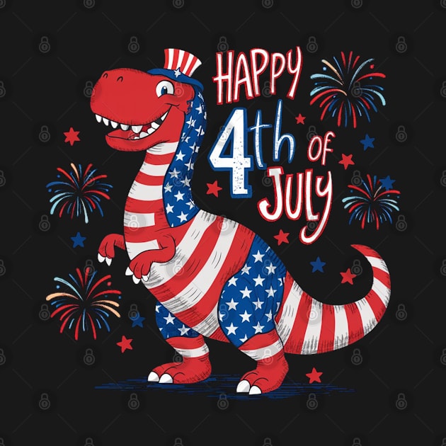 Happy Birthday America t-rex by Aldrvnd