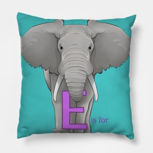 E is for Elephant Pillow