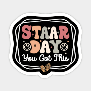 Test Staar Day You Got This Teacher Retro Groovy Magnet