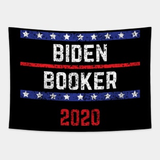 Joe Biden 2020 and Cory Booker on the One Ticket. Biden Booker 2020 Vintage Distressed Tapestry