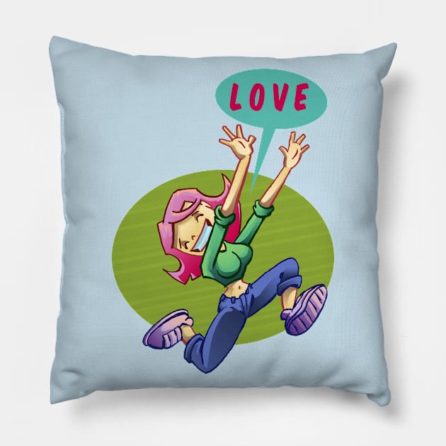 Running Love Pillow by BlueGlue