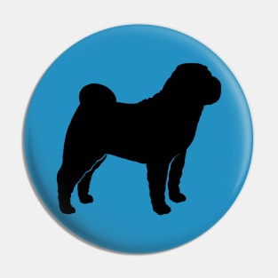 Black Chinese Shar-Pei Silhouette Pin