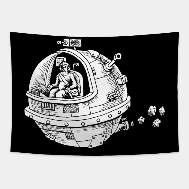 Space Yeti (white) Tapestry by awcomix